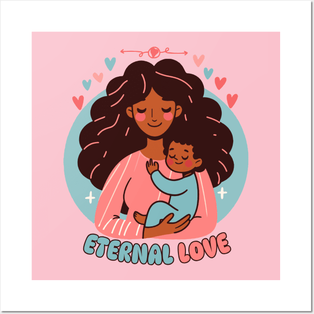 Eternal Love | Cute Mother and Baby Bond | Motherhood and Mama Love Wall Art by Nora Liak